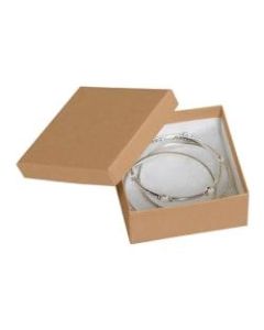 Partners Brand Kraft Jewelry Boxes 3 1/2in x 3 1/2in x 1 1/2in, Case of 100