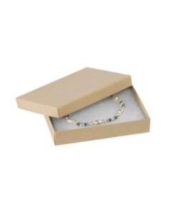 Partners Brand Kraft Jewelry Boxes 5 1/4in x 3 3/4in x 7/8in, Case of 100