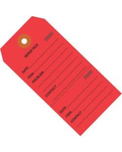 Office Depot Brand Consecutively Numbered Repair Tags, 4 3/4in x 2 3/8in, 100% Recycled, Red, Case Of 1,000