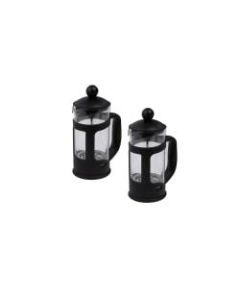 Mind Reader Single-Serve Glass French Presses, 6 3/4inH x 4 1/2inW x 3inD, Black, Pack Of 2