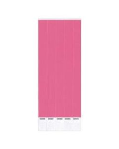 Amscan Waterproof Paper Wristbands, 3/4in x 10in, Solid Pink, Pack Of 100 Wristbands