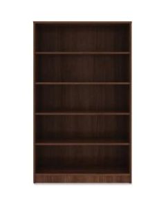 Lorell Laminate Bookcase, 5-Shelf, 60inH, Walnut