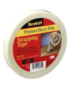 3M 893 Strapping Tape, 3/4in x 60 Yd., Clear, Case Of 12