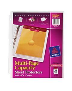 Avery Multi-Page Capacity Sheet Protectors, 8 1/2in x 11in, Top Loading, Pack Of 25