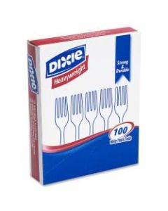 Dixie Heavyweight Utensils, Forks, White, Box Of 100 Forks