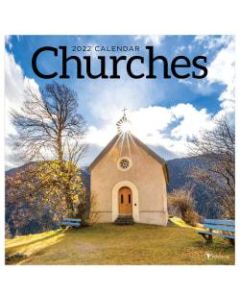 TF Publishing Scenic Wall Calendar, 12in x 12in, Churches, January To December 2022
