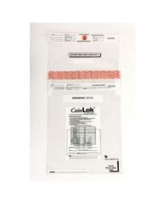 CoinLOK Tamper Evident Coin Bags, 12in x 25in, Clear, 50 lb Capacity, Box Of 250
