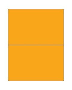 Office Depot Brand Labels, LL184OR, Rectangle, 8 1/2in x 5 1/2in, Fluorescent Orange, Case Of 200
