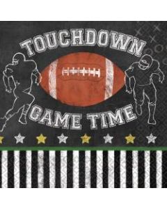 Amscan Paper Football Game Time Lunch Napkins, 6-1/2in x 6-1/2in, 3 Per Pack, Case Of 36 Packs