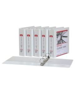 Office Depot Round Ring Binders, 8-1/2inL x 11inW, 225 Pages, White, Pack Of 6