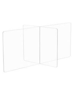 Safco Multi-Workstation Tabletop Wellness Screen, 23-1/2inH x 60inW x 30inD, Clear