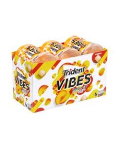 Trident Vibes Tropical Sugar-Free Gum, 40 Pieces Per Pack, Carton Of 6 Packs