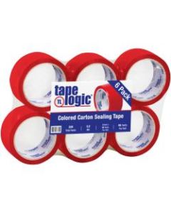 Tape Logic Carton-Sealing Tape, 3in Core, 2in x 55 Yd., Red, Pack Of 6