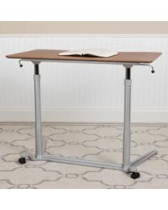 Flash Furniture 38inW Sit-Down/Stand-Up Ergonomic Computer Desk, Cherry