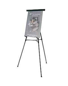 MasterVision Flex Lightweight Telescoping 3-Leg Display Easel, 34in To 63in High, Aluminum, Black