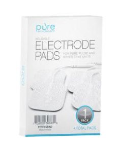 Pure Enrichment PurePulse Reusable TENS Electronic Pulse Massager Pads, White, 4 Pads Per Pack, Set Of 5 Packs