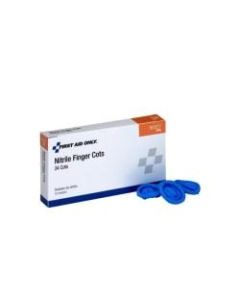 First Aid Only Large Nitrile Finger Cots, 1in x 3in, Blue, Box Of 24 Cots