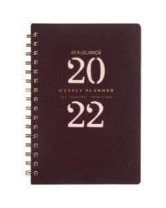 AT-A-GLANCE Signature Weekly/Monthly Planner, 5-3/4in x 8-1/2in, Maroon, January to December 2022, YP200L50