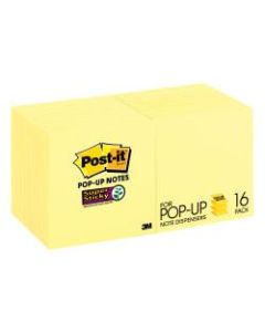 Post it Super Sticky Pop up Notes, 3in x 3in, Canary Yellow, Pack Of 16 Pads