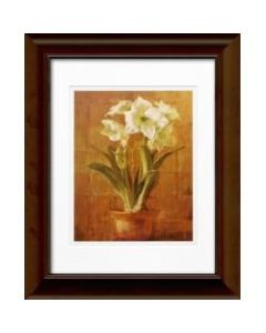 Timeless Frames Katrina Framed Floral Artwork, 11in x 14in, Brown, White Amaryllis On Bronze