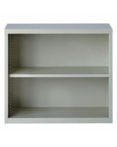 Lorell Fortress Series Steel Bookcase, 2-Shelf, Light Gray