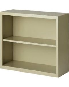 Lorell Fortress Series Steel Bookcase, 2-Shelf, Putty