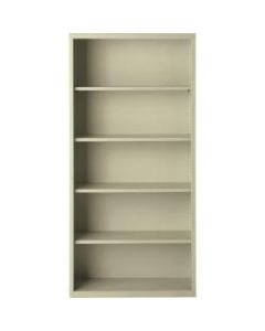 Lorell Fortress Series Steel Bookcase, 5-Shelf, Putty