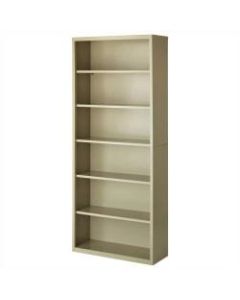 Lorell Fortress Series Steel Bookcase, 6-Shelf, Putty
