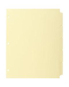 Business Source Mylar-reinforced Plain Tab Indexes - 5 Write-on Tab(s) - 8.5in Divider Width x 11in Divider Length - Letter - 3 Hole Punched - Canary Tab(s) - 36 / Box