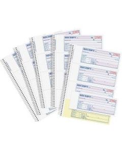 Adams Spiral 2-part Money/Rent Receipt Book - 200 Sheet(s) - Spiral Bound - 2 Part - 2.75in x 7.62in Form Size - White, Canary - Assorted Sheet(s) - 5 / Pack