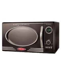 Nostalgia Electrics Retro 0.9 Cu Ft 800-Watt Countertop Microwave, Black