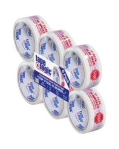 Tape Logic Stop If Seal Is Broken Preprinted Carton-Sealing Tape, 3in Core, 2in x 55 Yd., Red/White, Case Of 6