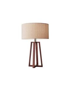 Adesso Quinn Table Lamp, 23-1/4inH, Light Brown Shade/Walnut Birch Base