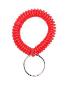 Sparco Split Ring Wrist Coil Key Holders - 2.1in x 2.1in x 2.4in - 6 / Pack - Red