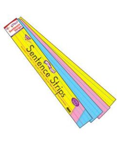 TREND Wipe-Off Sentence Strips, 3in x 24in, Assorted Colors, Kindergarten - Grade 3, 30 Strips Per Pack, Set Of 4 Packs