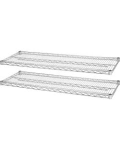 Lorell Industrial Wire Shelving Extra Shelves, 36inW x 24inD, Chrome, Set Of 2