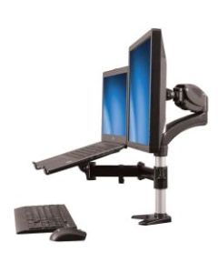 StarTech.com Laptop Monitor Stand - Computer Monitor Stand - Full Motion Articulating - VESA Mount Monitor Desk Mount - aluminum - black - screen size: 15in-27in - desk-mountable