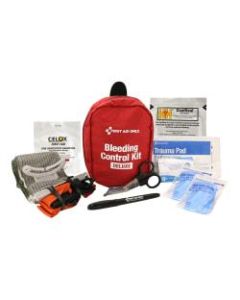 First Aid Only Deluxe Pro Bleeding Control Kit, 4inH x 7inW x 5inD, Red