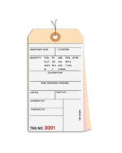 Prewired Manila Inventory Tags, 3-Part Carbonless, 9000-9499, Box Of 500