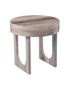 SEI Chadkirk Round Faux Marble End Table, 19-3/4inH x 19-3/4inW x 19-3/4inD, Brown