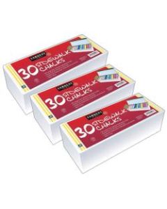 Sargent Art Jumbo Sidewalk Chalk, Assorted Colors, 30 Pieces Per Box, Pack Of 3 Boxes