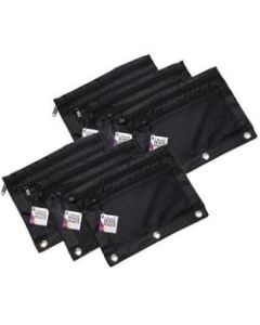 Charles Leonard Mesh Front Pencil Pouches, 10in x 7-5/8in, Black, Pack Of 6 Pouches