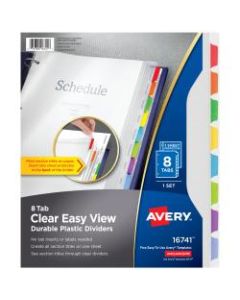 Avery Clear Easy View Plastic Dividers, 8-Tab, Multicolor