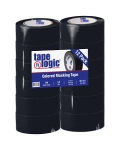 Tape Logic Color Masking Tape, 3in Core, 2in x 180ft, Black, Case Of 12