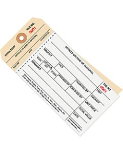 Manila Inventory Tags, 2-Part Carbonless Stub Style, 0-499, Box Of 500