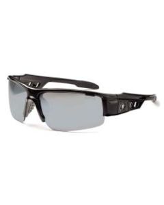 Ergodyne Skullerz Safety Glasses, Dagr, Black Frame, Silver Mirror Lens