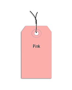 Office Depot Brand Prewired Color Shipping Tags, #1, 2 3/4in x 1 3/8in, Pink, Box Of 1,000