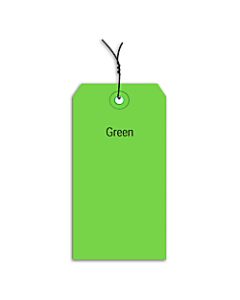 Office Depot Brand Prewired Color Shipping Tags, #2, 3 1/4in x 1 5/8in, Green, Box Of 1,000