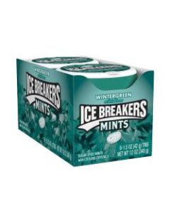 Ice Breakers Sugar-Free Wintergreen Mints, 1.5 Oz, Pack Of 8 Containers