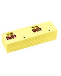 Post-it Super Sticky Notes, 3in x 5in, Canary Yellow, Pack Of 12 Pads